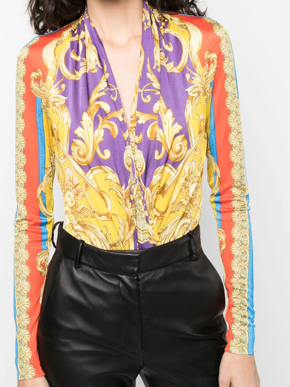 Versace Barocco-print Jersey Bodysuit - Farfetch