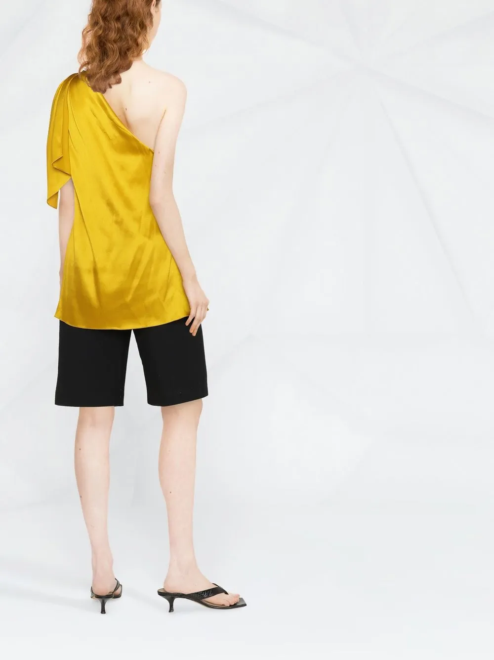 Gianluca Capannolo Bianca One-shoulder Blouse In Gelb