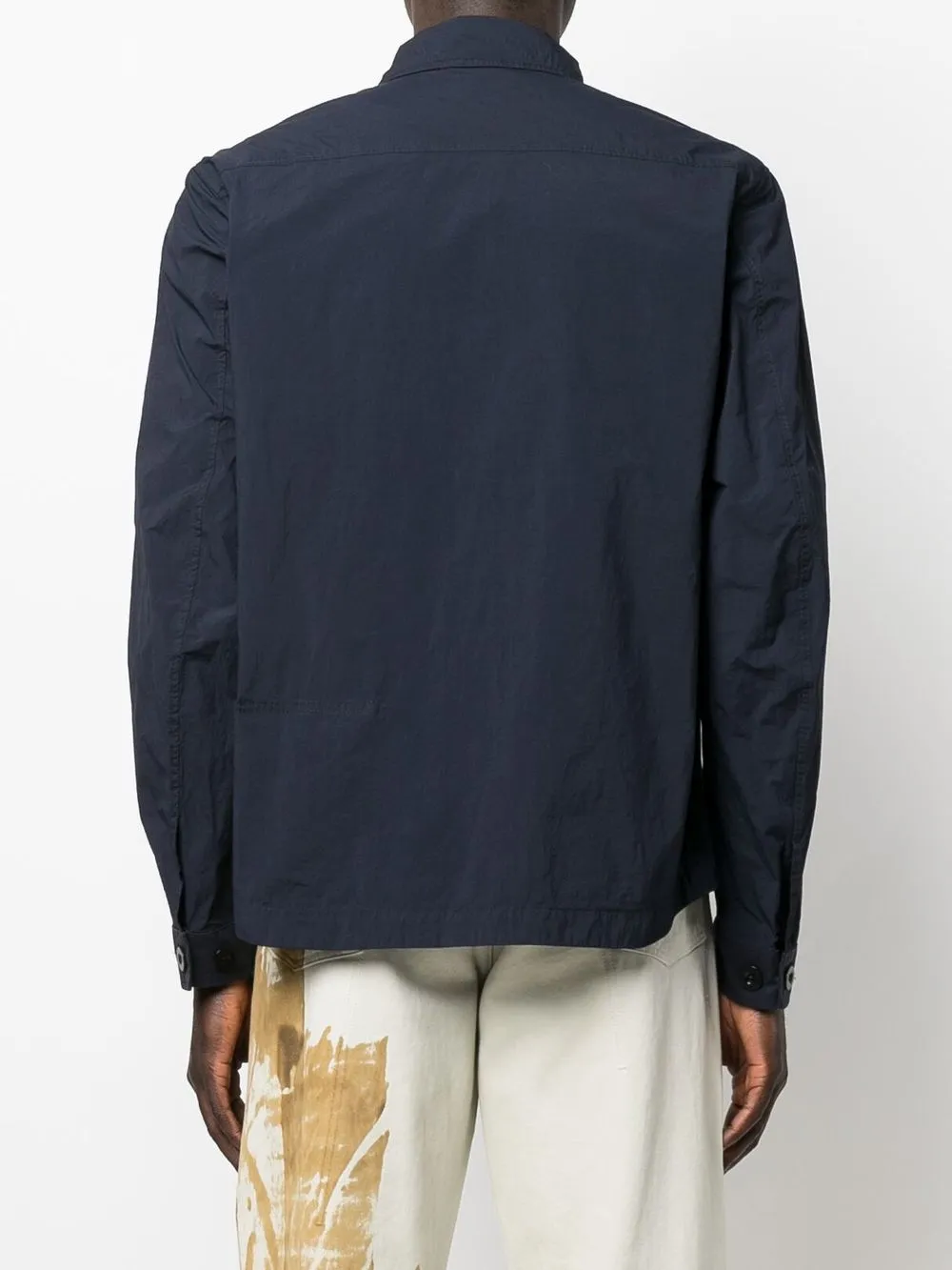 Ten C Zip-up Pocket Shirt Jacket In Blau