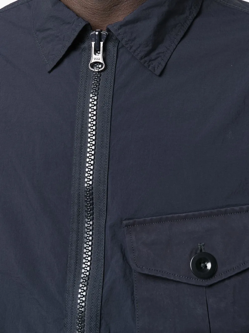 Ten C Zip-up Pocket Shirt Jacket In Blau