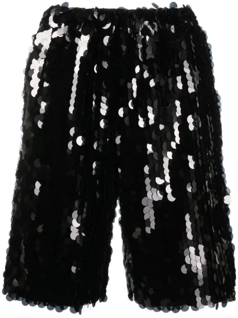 Comme Des Garçons شورت بطول الركبة ومزين بترتر