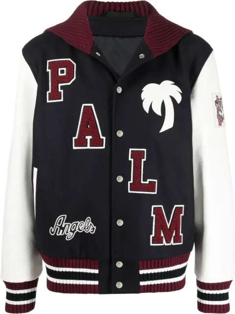 Palm Angels logo-patch varsity jacket