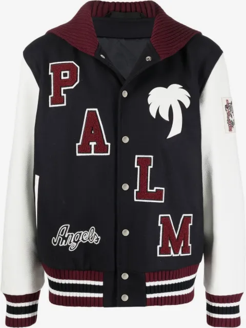 Palm Angels logo-patch varsity jacket