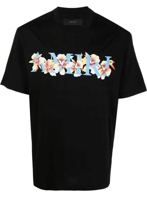 AMIRI floral-print Logo T-shirt - Farfetch