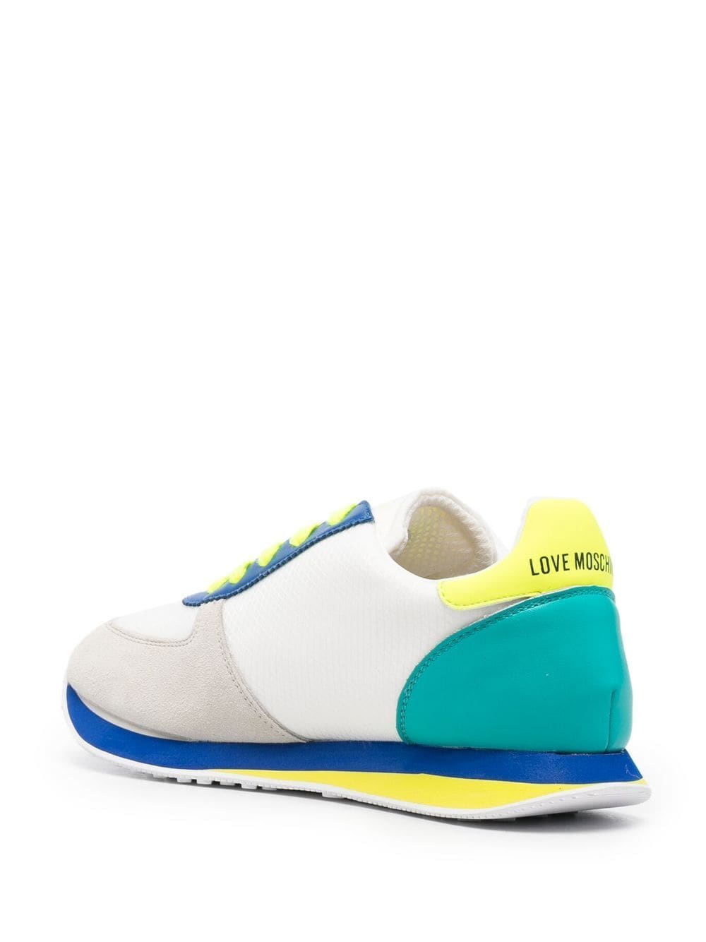 Shop Love Moschino Logo Panelled-design Sneakers In Weiss