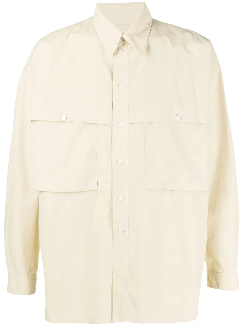 

Lemaire buttoned patch-pocket shirt - Neutrals