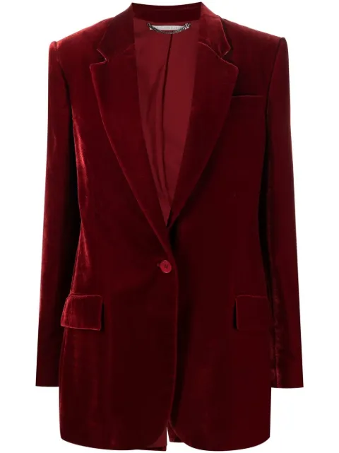 Stella McCartney one-button boyfriend velvet blazer