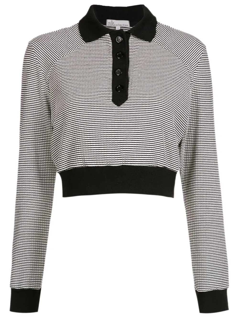 

Nk striped polo-collar top - Black