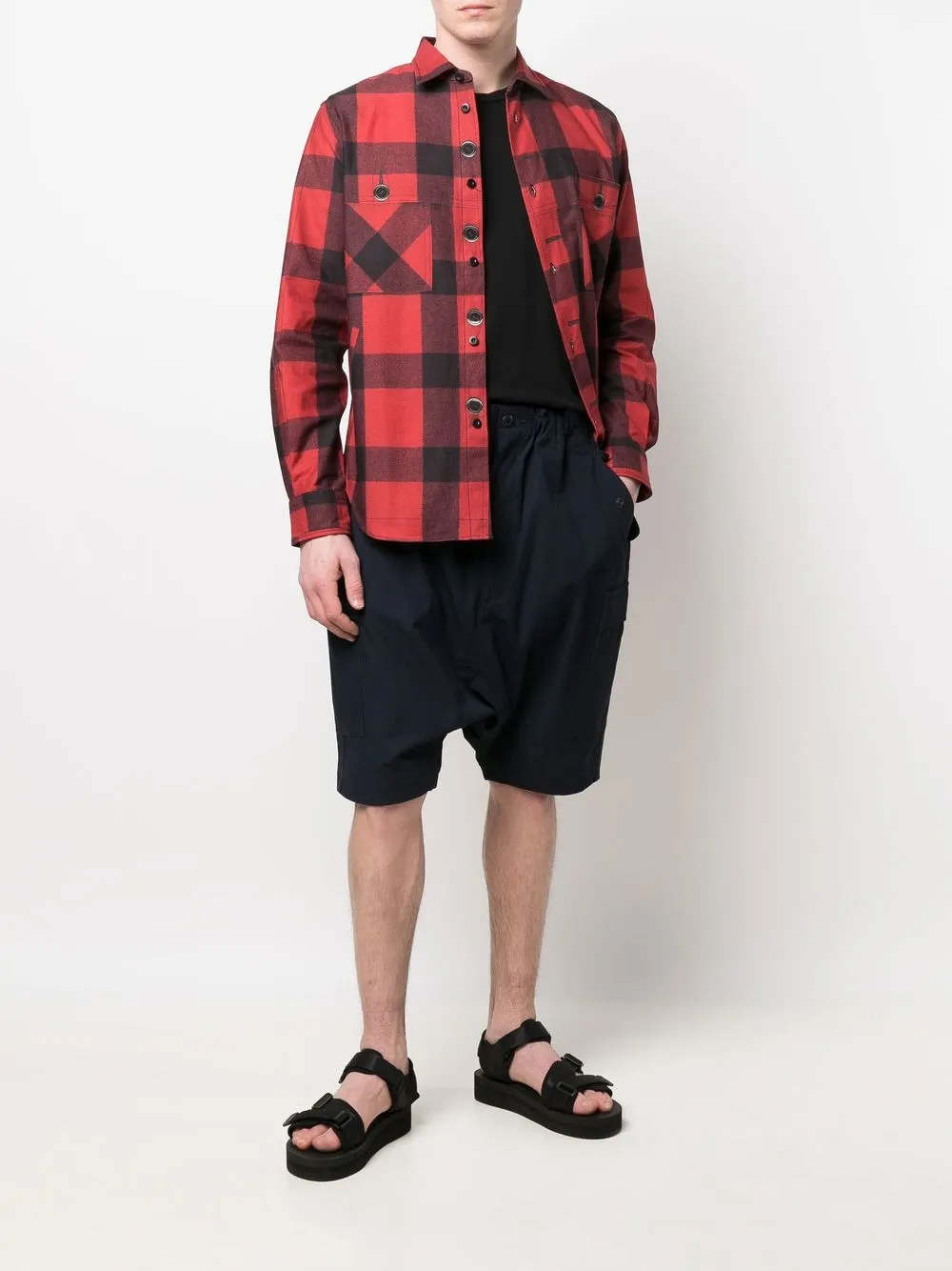 Junya Watanabe MAN Geruit overhemd - Rood