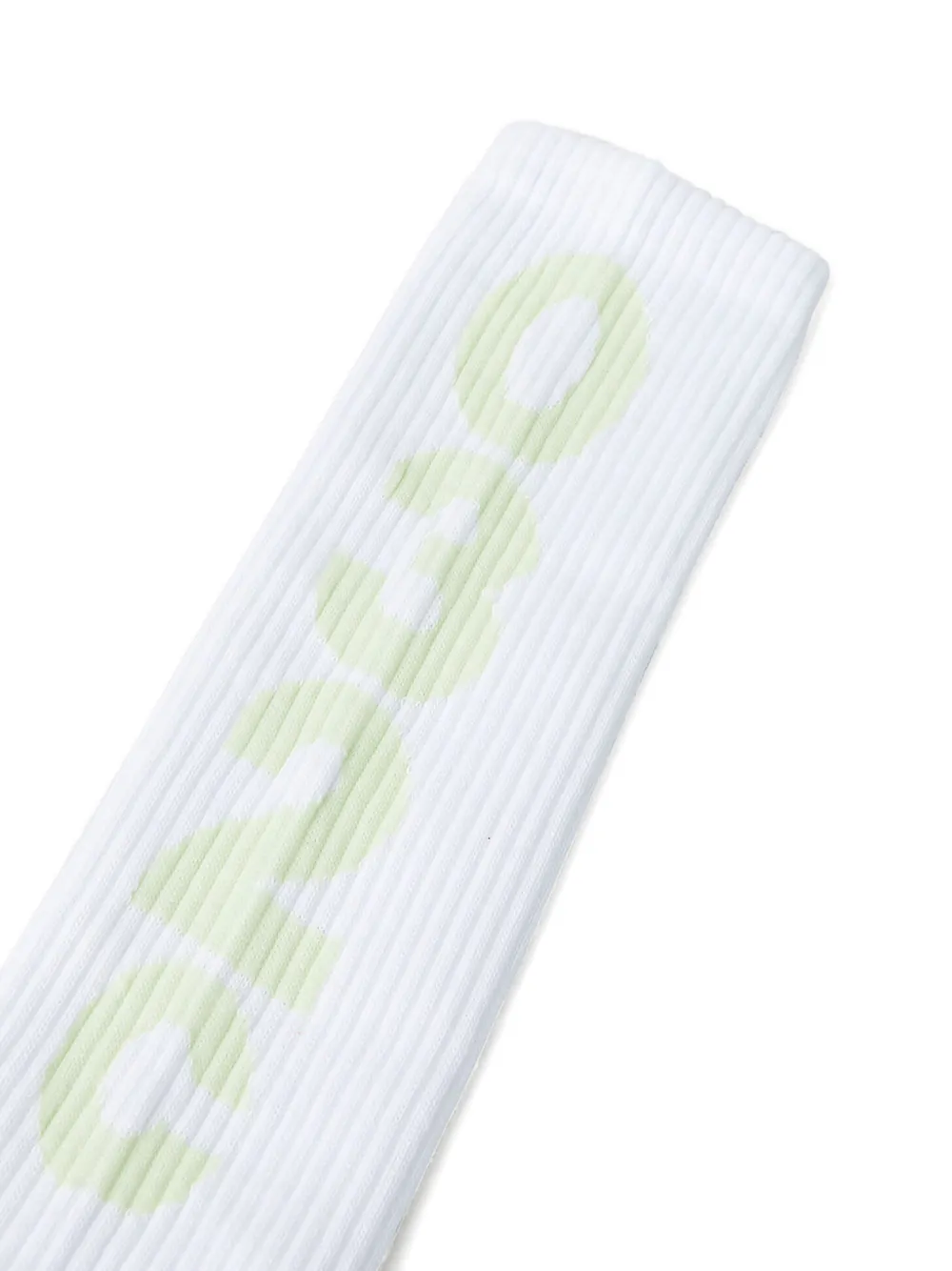 032c logo-detail ribbed socks Wit