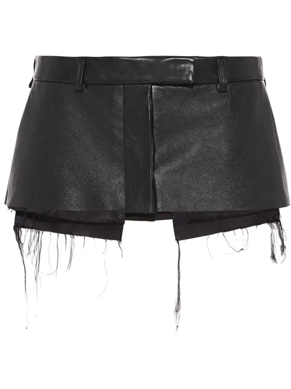 

Miu Miu frayed hem mini skirt - Black