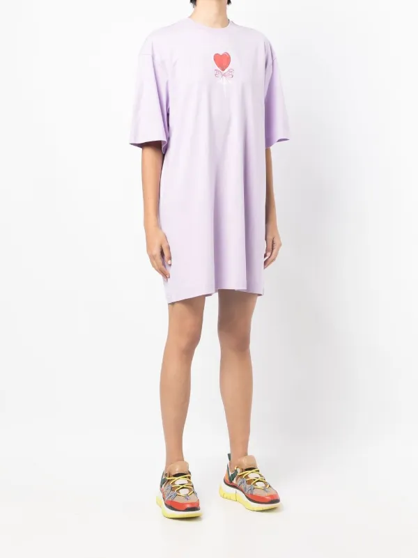 Msgm ハートプリント Tシャツワンピース Farfetch