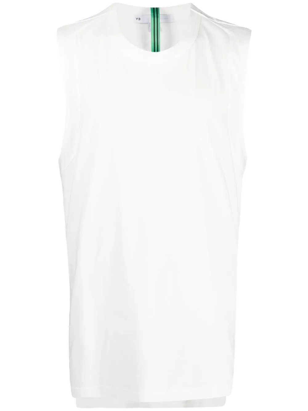 

Y-3 striped loopback branded tank top - White