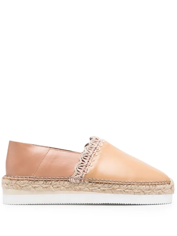 white leather platform espadrilles