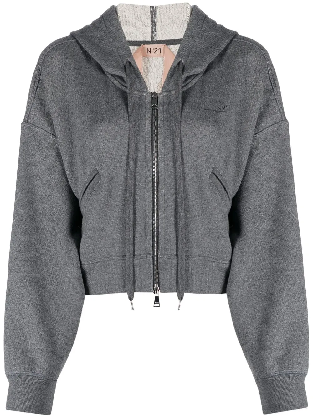 

Nº21 cropped zip-up hoodie - Grey