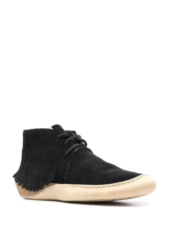 Visvim Fringed Suede Desert Boots | Black | FARFETCH