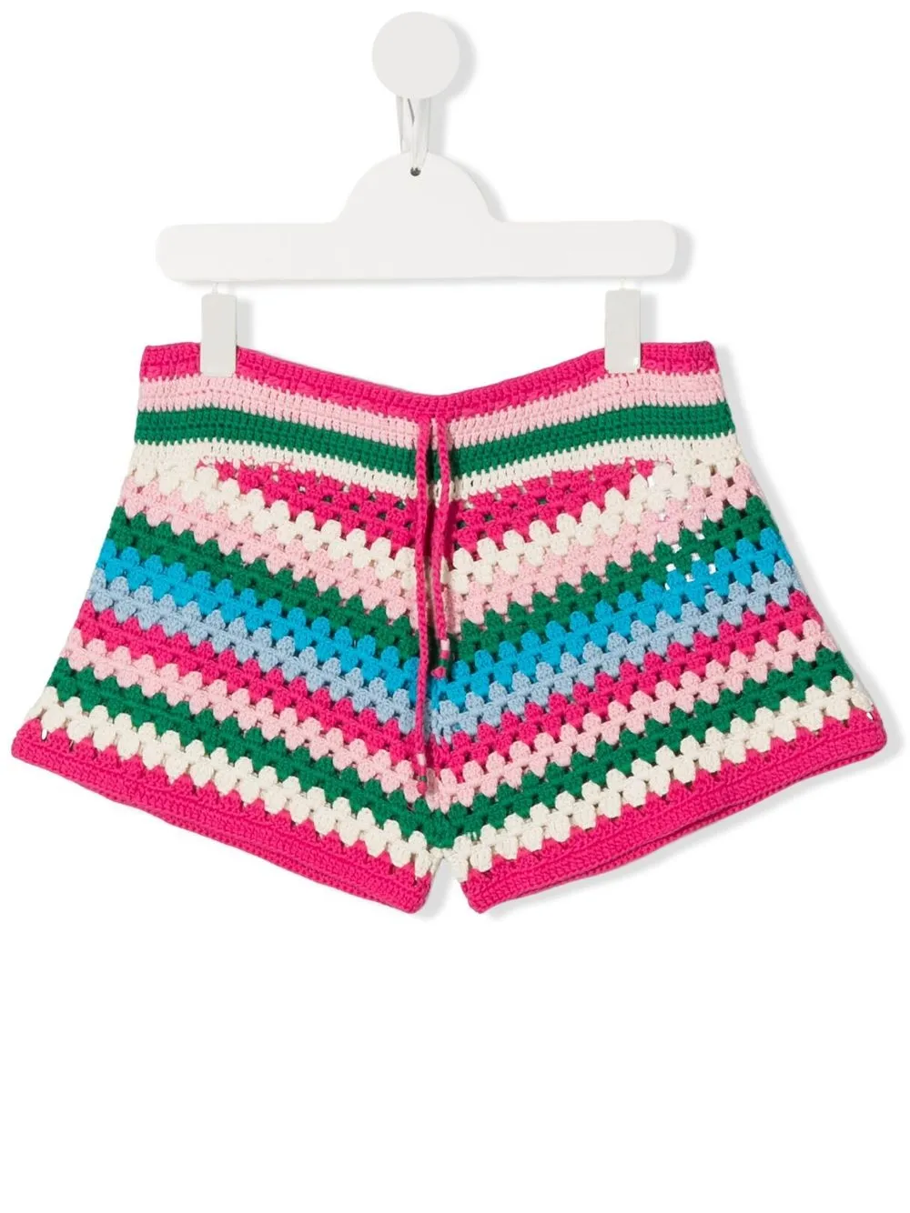 

MC2 Saint Barth Kids drawstring crochet shorts - Pink