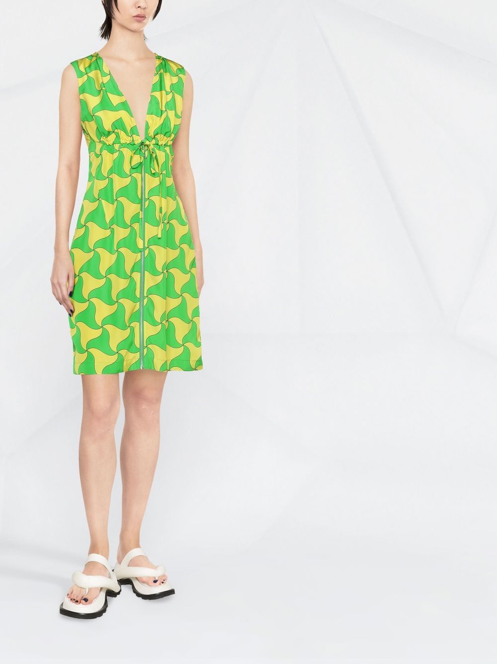 Image 2 of Bottega Veneta wavy triangle print mini dress