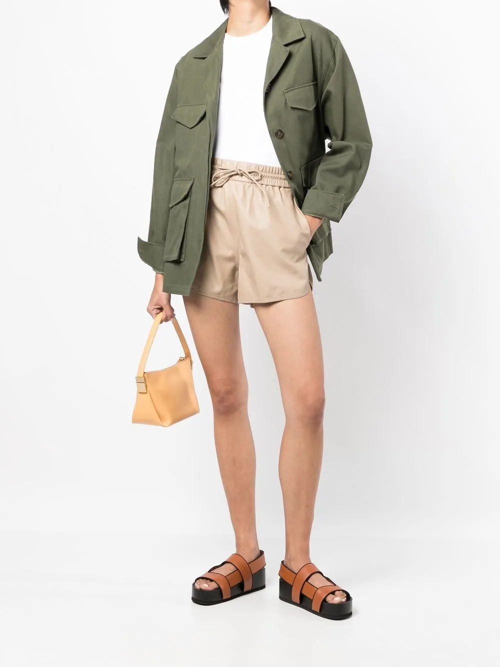 Yves Salomon Leren shorts Bruin