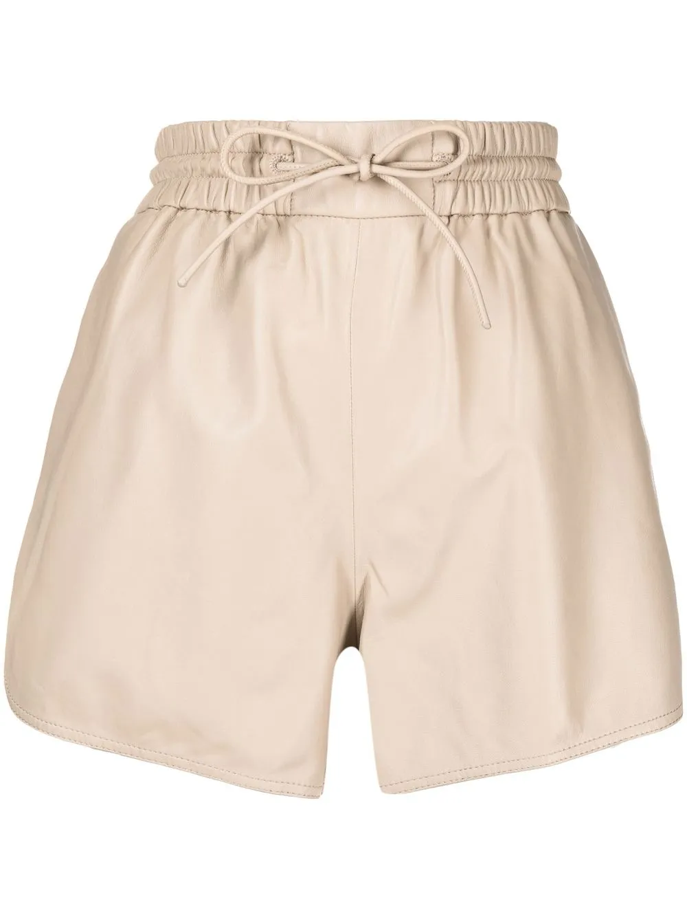 Yves Salomon Tie-fastening Leather Shorts In Brown