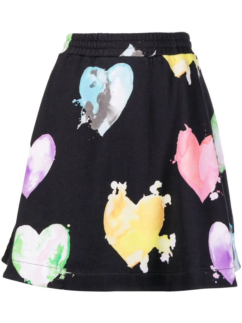

MSGM falda con corazones estampados - Negro