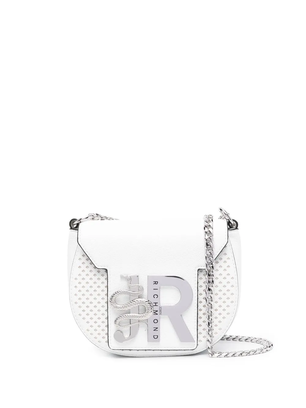 

John Richmond bolsa crossbody con logo y detalle de serpiente - Blanco