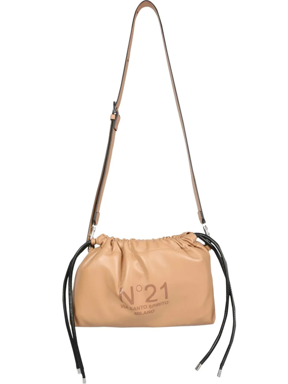 N°21 Drawstring-top Shoulder Bag In Neutral
