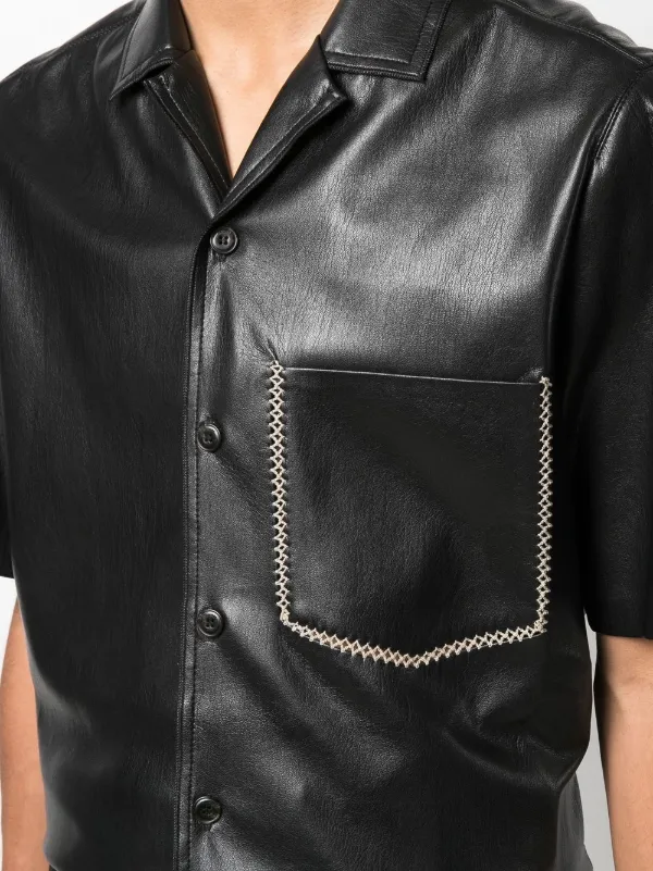 Nanushka short-sleeved faux-leather 