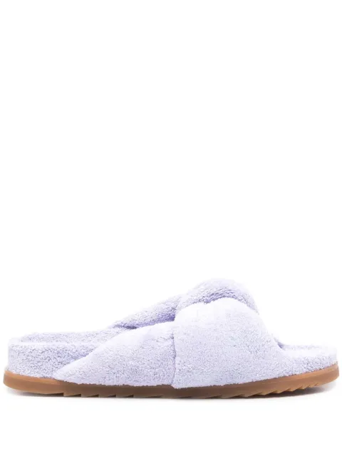 Ash knot-detail towelling slides