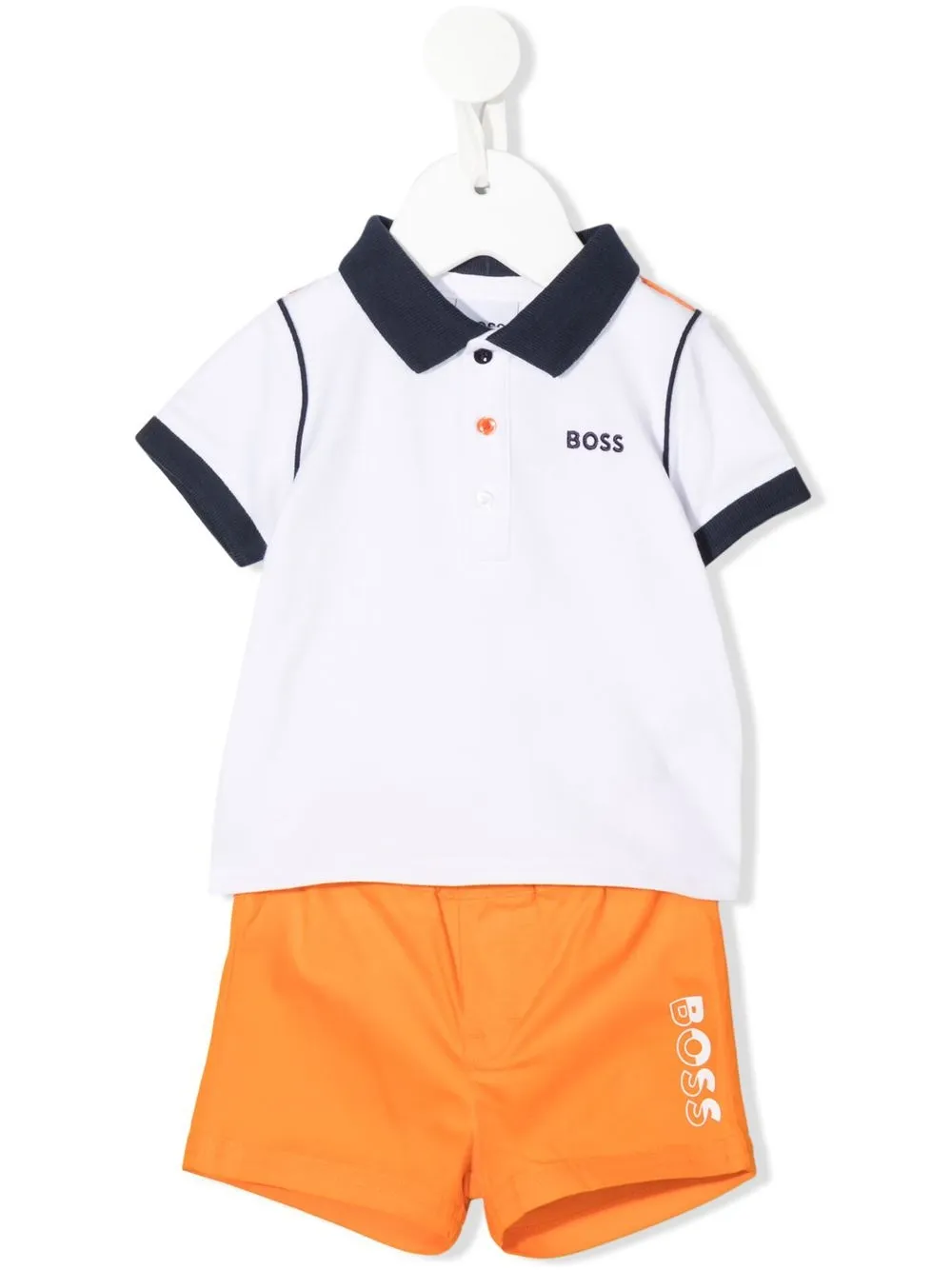 

BOSS Kidswear camisa tipo polo con logo estampado - Blanco