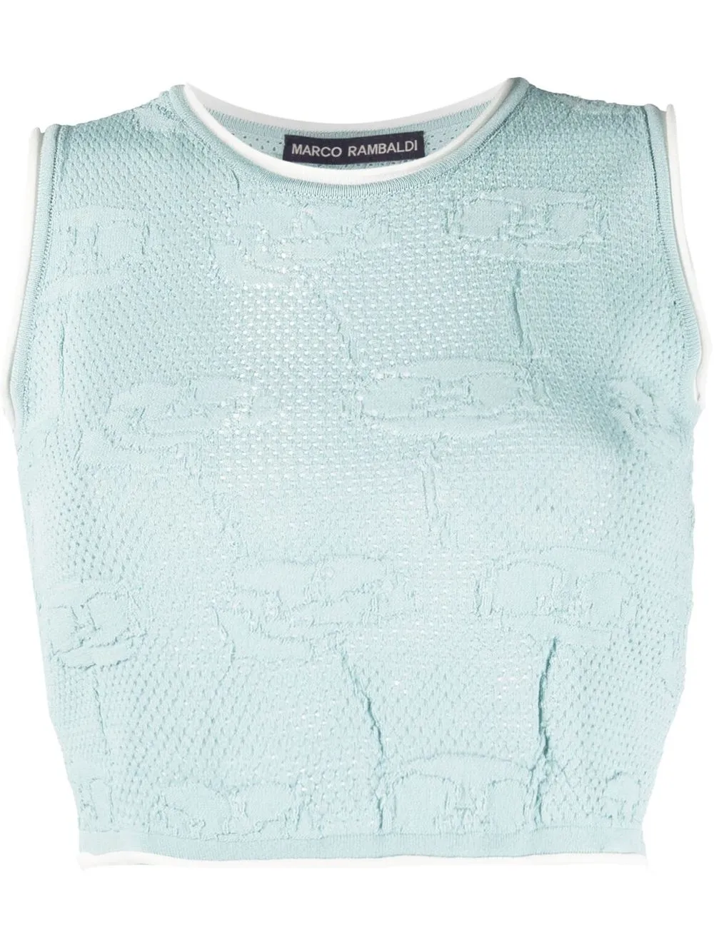 

Marco Rambaldi top tejido con bordado floral - Azul