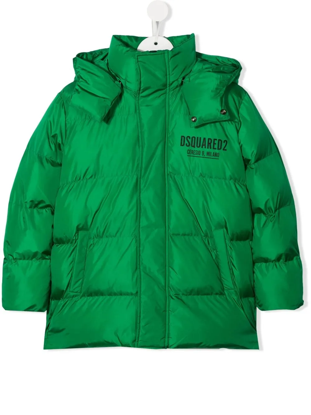 

Dsquared2 Kids logo-print padded hooded jacket - Green