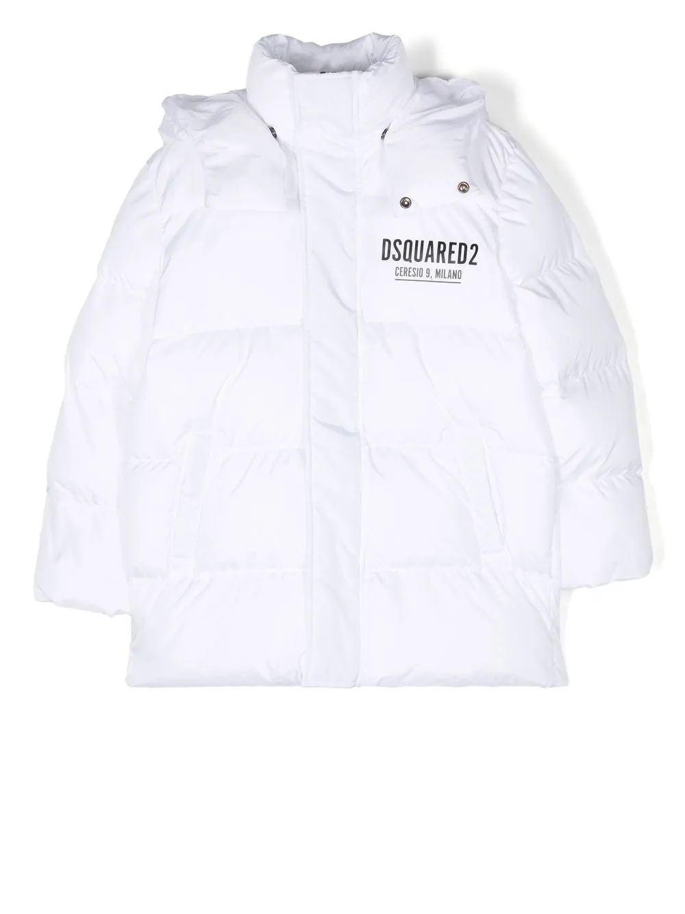 

Dsquared2 Kids chamarra capitonada con logo en el pecho - Blanco