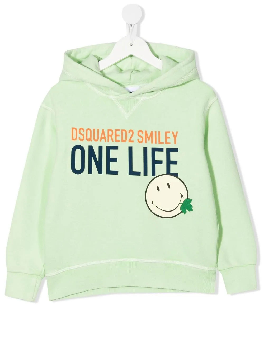 

Dsquared2 Kids Smiley-print rib-trimmed hoodie - Green