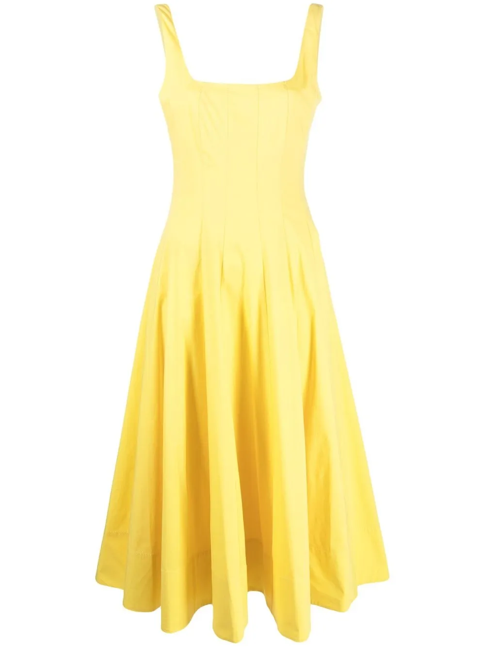 Staud Sleeveless A-line Midi Dress In Yellow