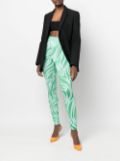 DEPENDANCE zebra-print high-waist leggings - Green