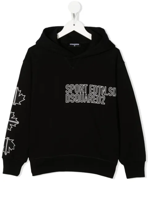 DSQUARED2 KIDS logo-print fleece hoodie