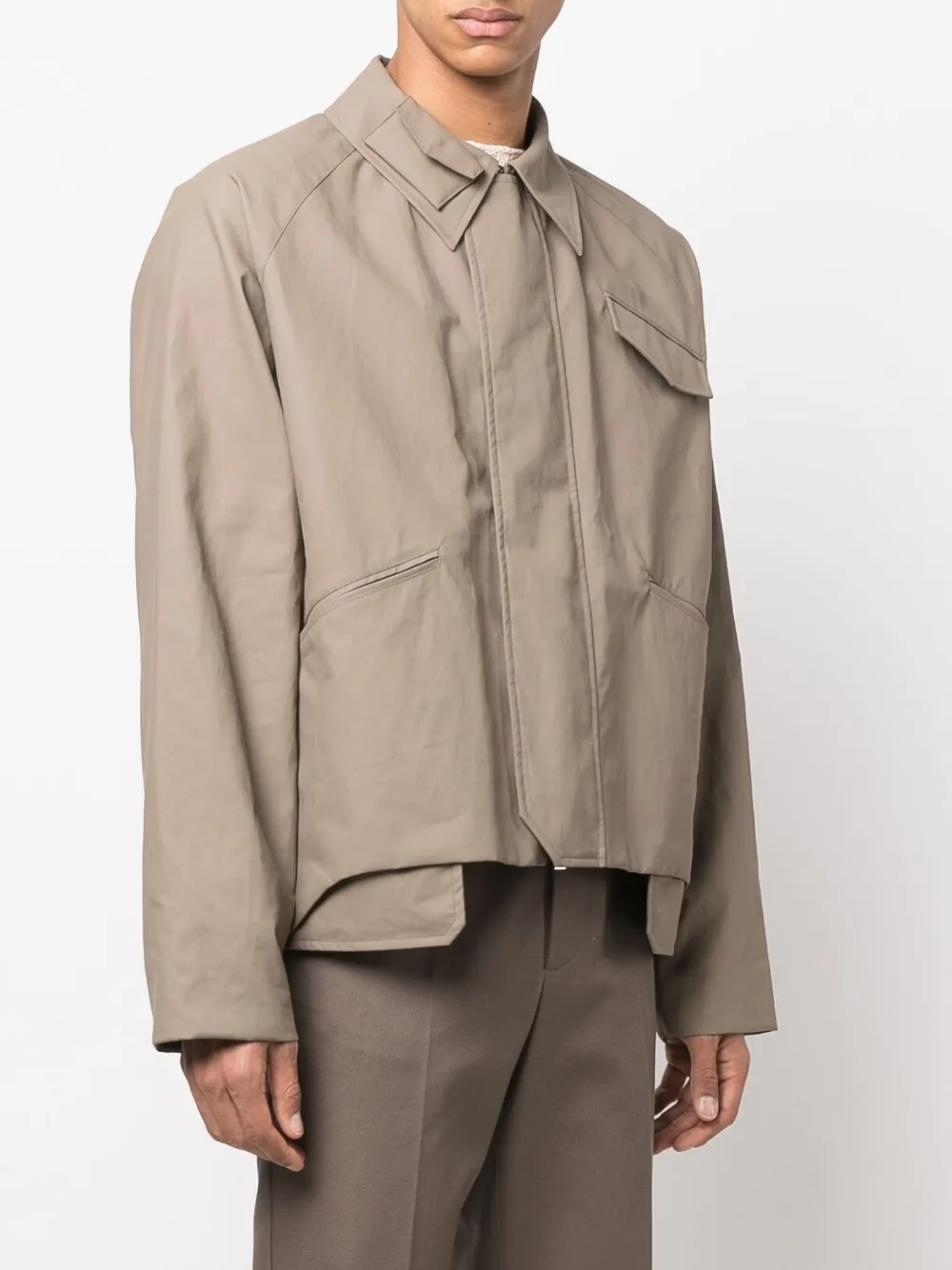  Fendi Asymmetrische Hemdjacke   Braun 