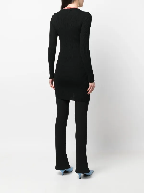 Jean Paul Gaultier Pre-Owned 1990s Ribbed Wrap Cardigan | Black