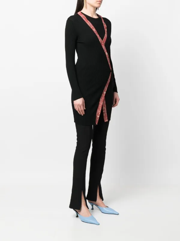 トップス 1990s Jean Paul Gaultier FEMME cardigan Jean Paul Gaultier Pre-Owned 1990s Ribbed Wrap Cardigan | Black
