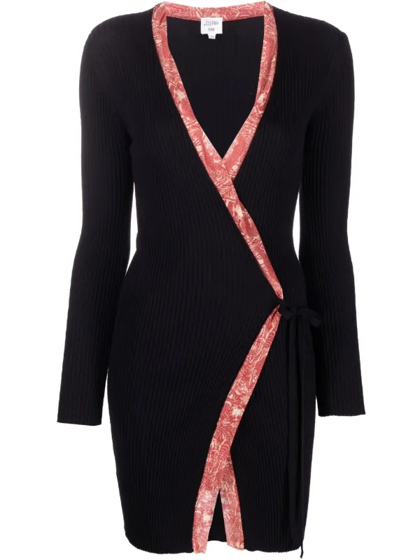 Jean Paul Gaultier Pre-Owned 1990s Ribbed Wrap Cardigan | Black