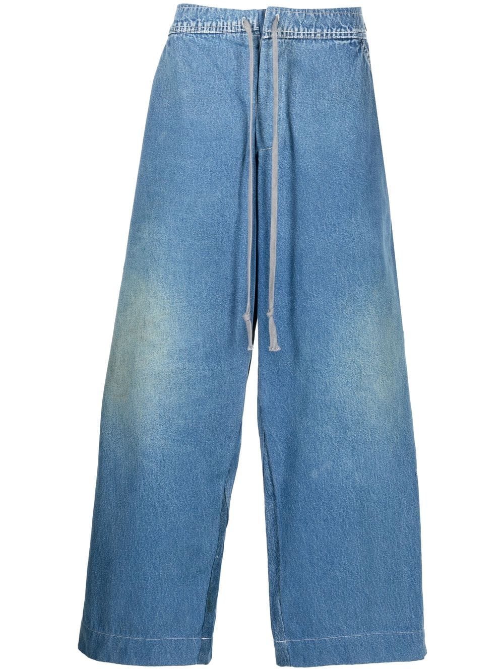 Greg Lauren Wide-leg Drawstring Jeans In Blue | ModeSens