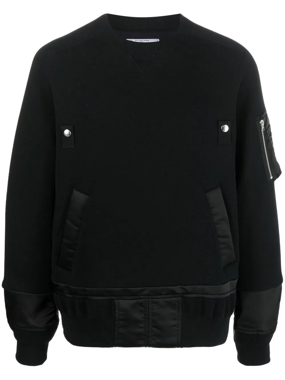 panelled crew neck sweatshirt