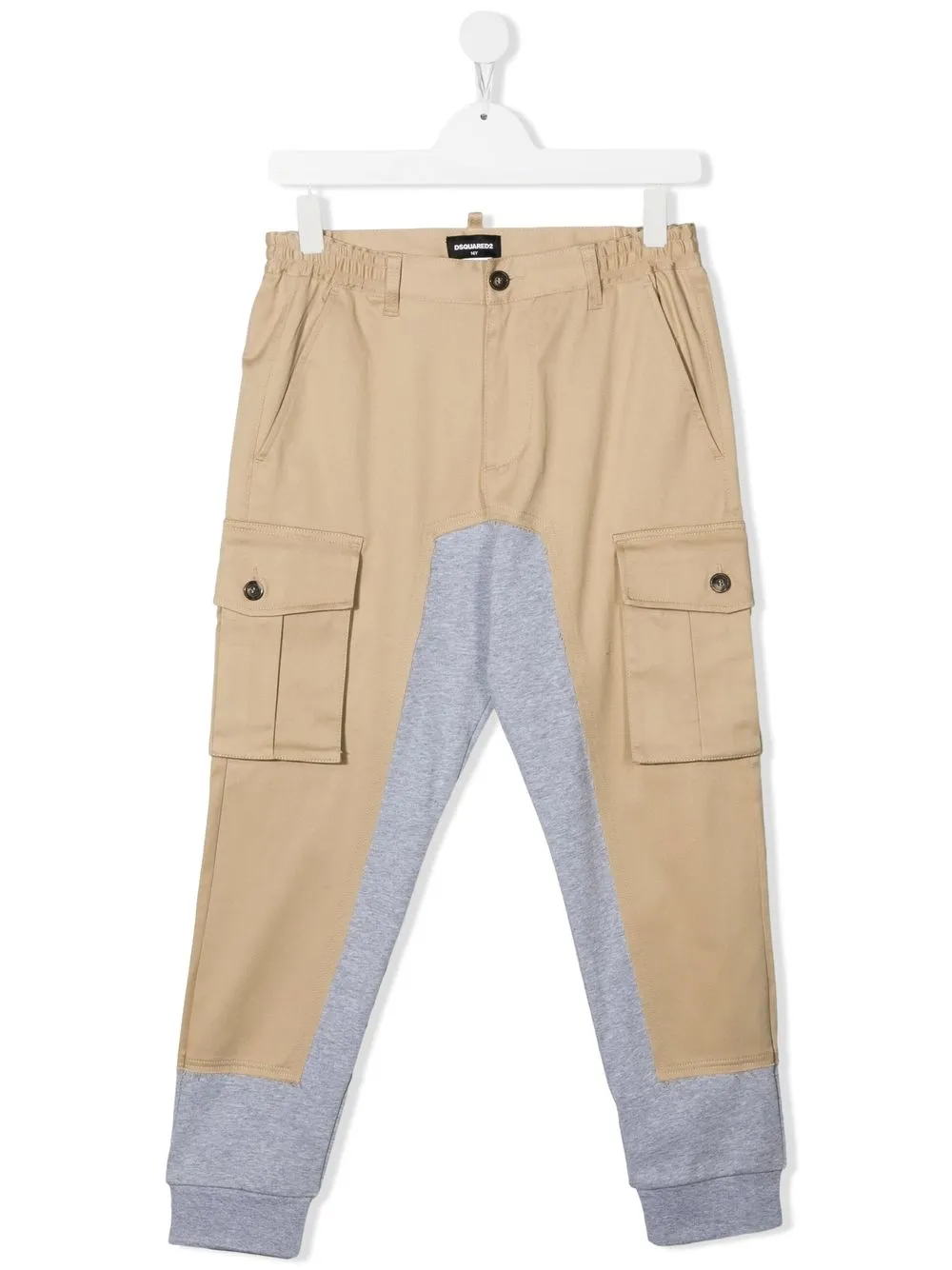 

Dsquared2 Kids TEEN panelled cotton-blend trousers - Neutrals