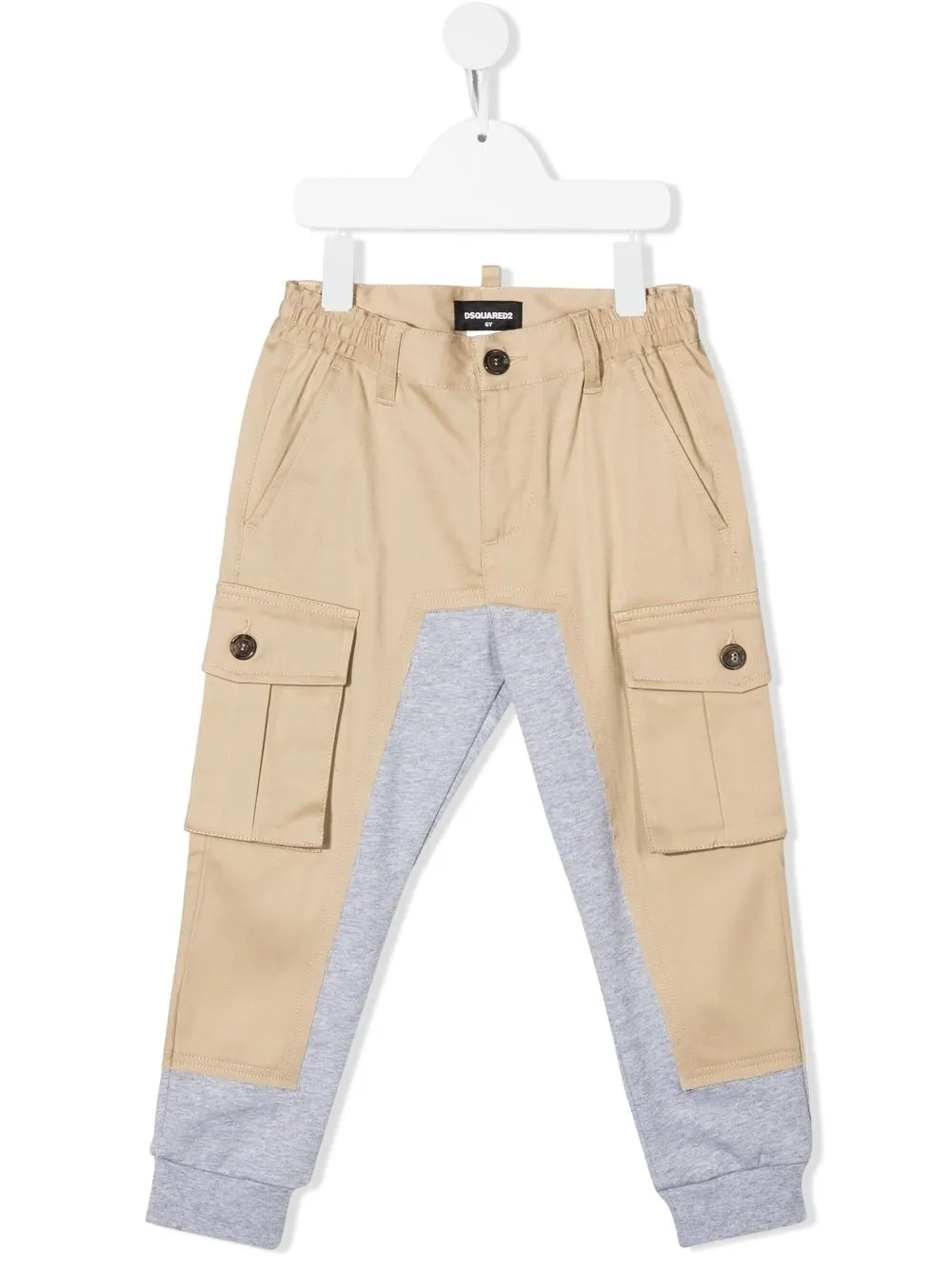 

Dsquared2 Kids panelled cotton-blend trousers - DQ707 BEIGE/ GREY