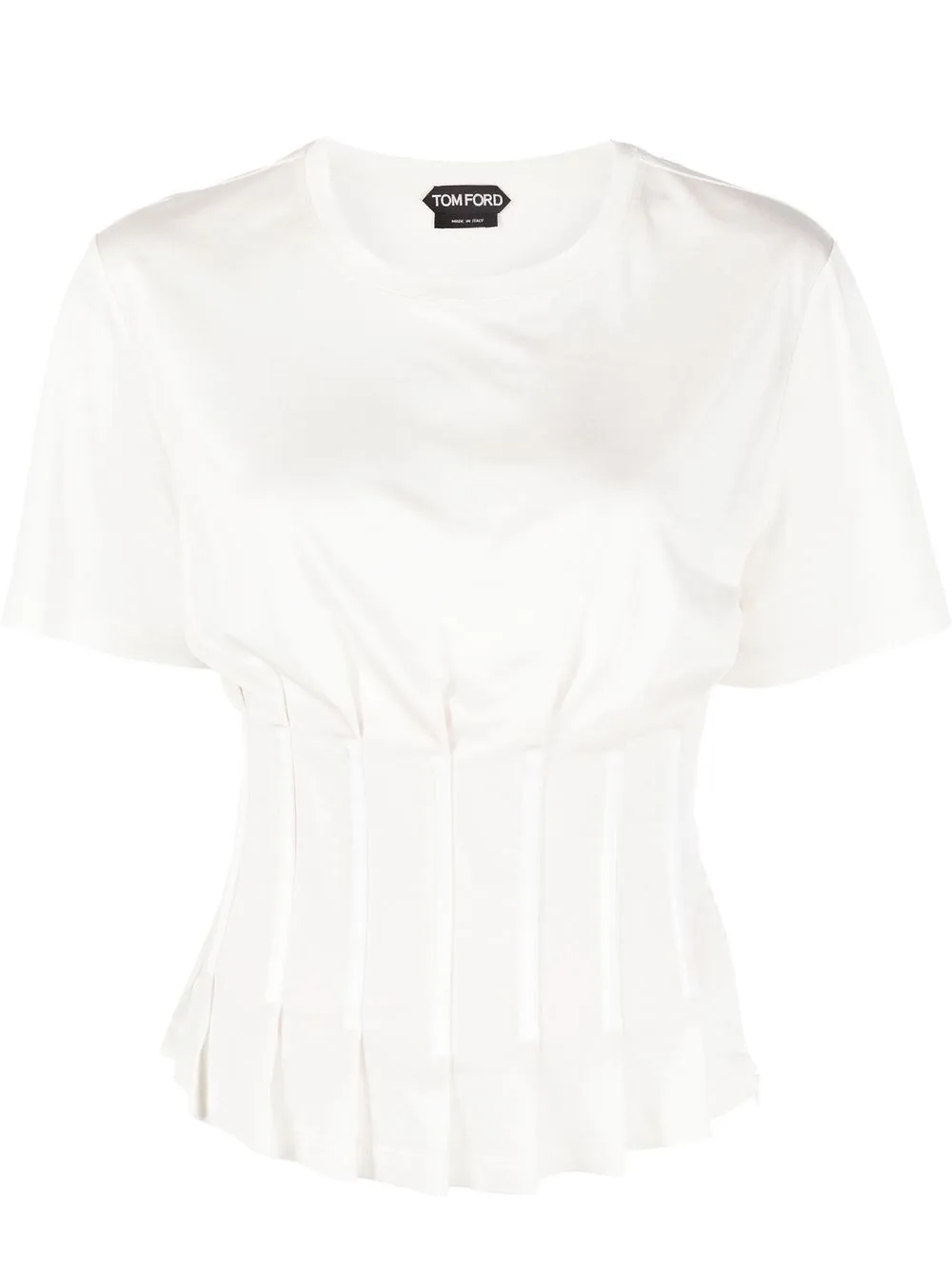 

TOM FORD pleated-panel T-shirt - Neutrals