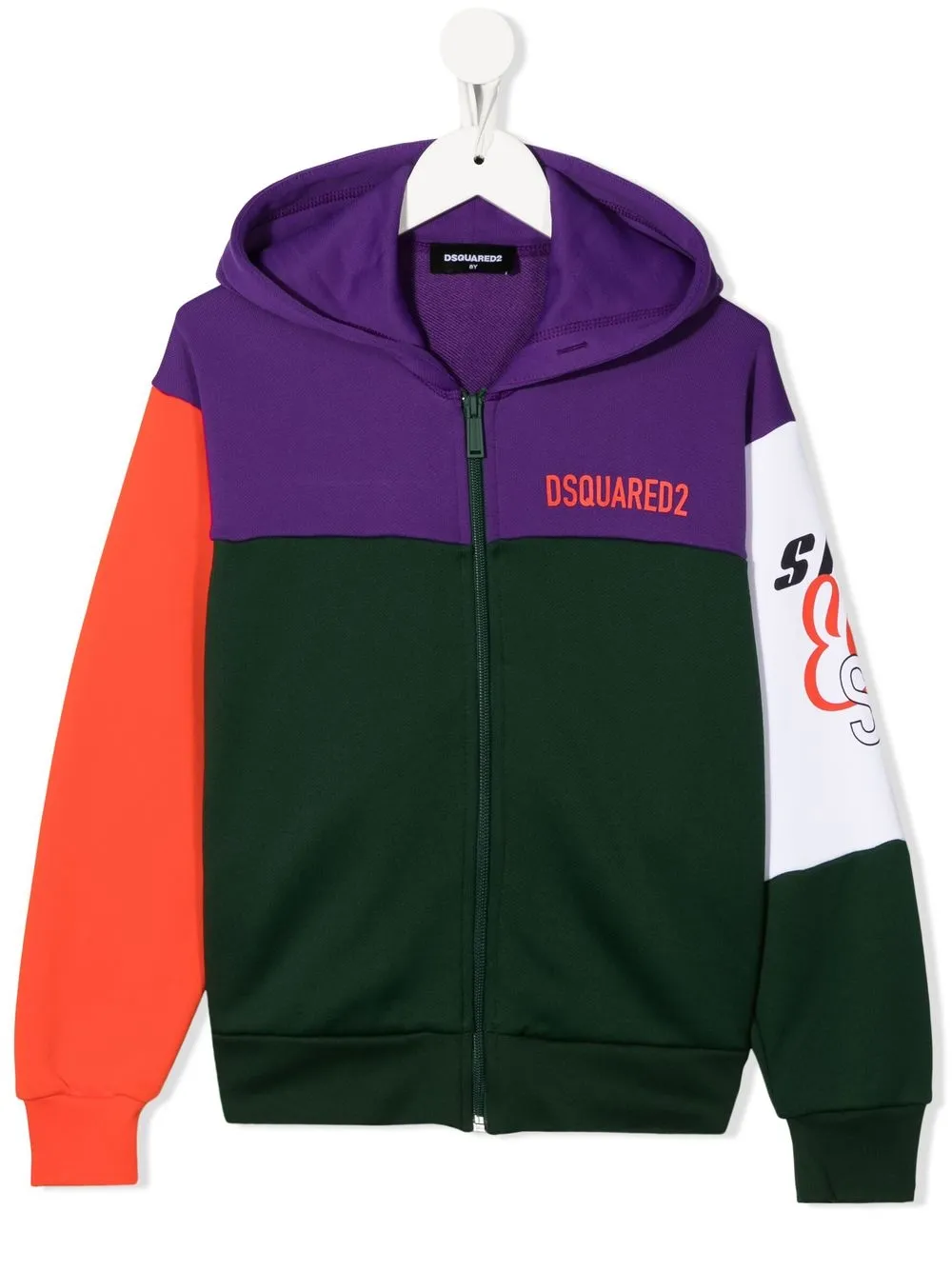 

Dsquared2 Kids colour-block zip-up hoodie - Purple