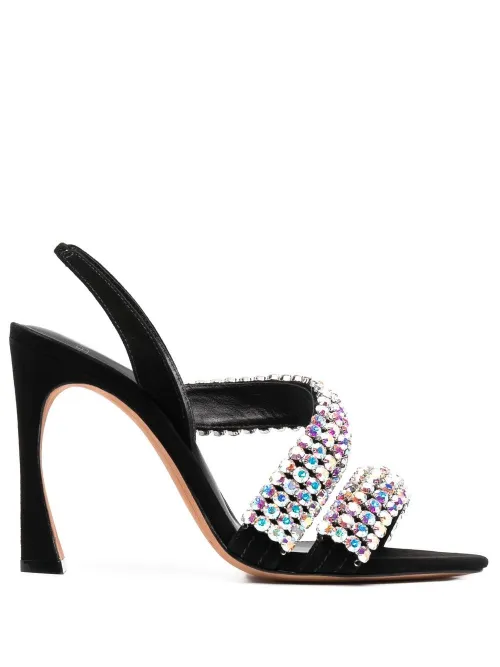 Sandales en cuir à ornements en cristal - Alexandre Birman - Modalova