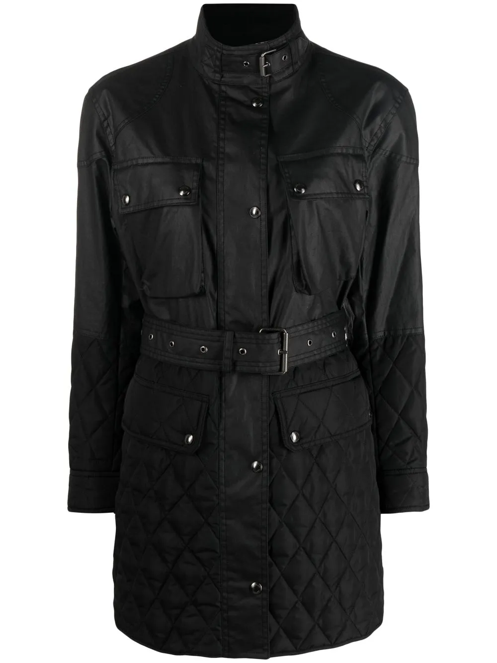 

Belstaff quilted belted jacket - Black