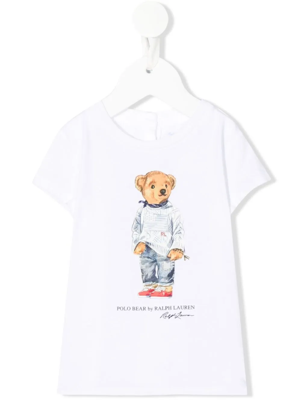 

Ralph Lauren Kids playera con estampado teddy bear - Blanco